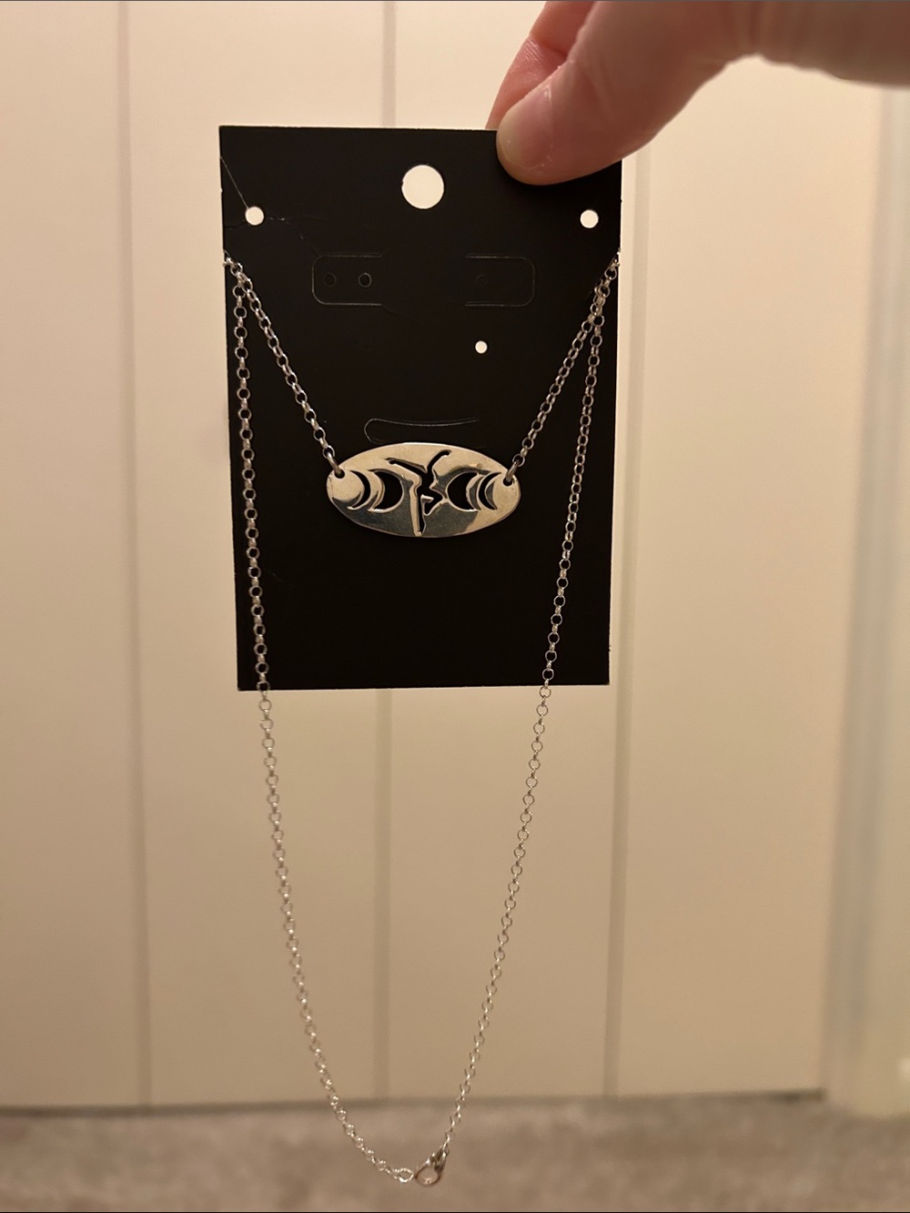 Silver firedancer and crescent moon Pendant Layered Necklace - Women Jewelry